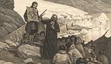 Hans Egede missionerer blandt grønlandske fangere.&nbsp;