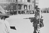Tysk afspærring af Østerbrogade i København d. 9. april 1940. 